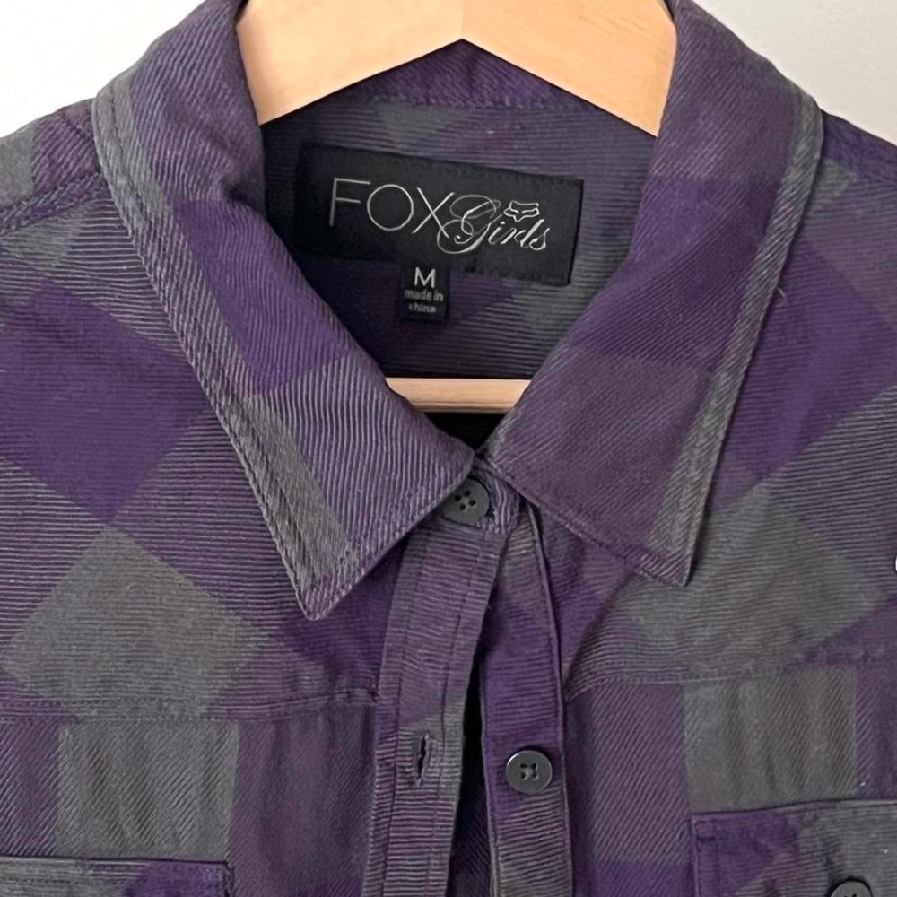 Fox Racing Purple Plaid Button-Up Size M - Picture 2 of 7